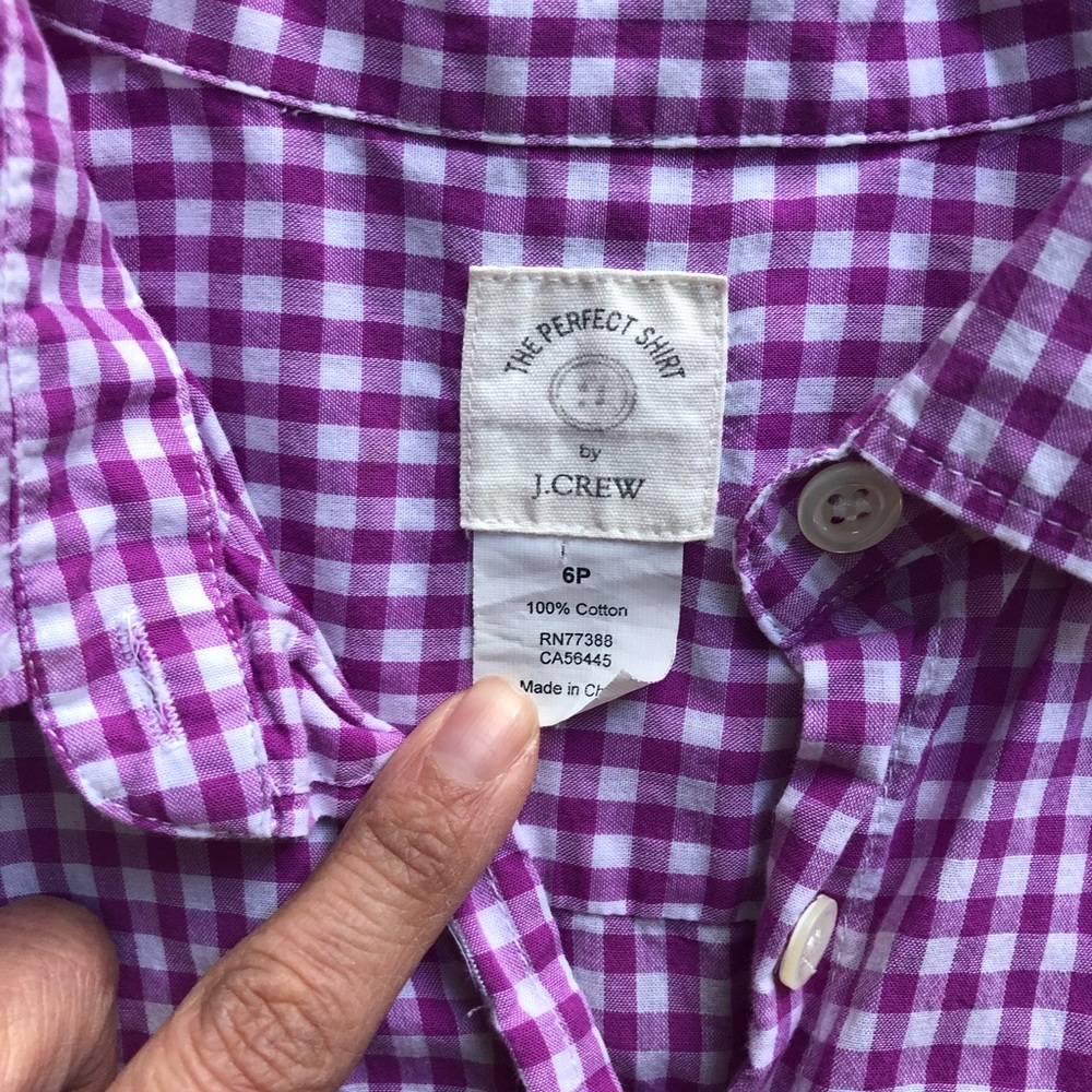J crew gingham button down